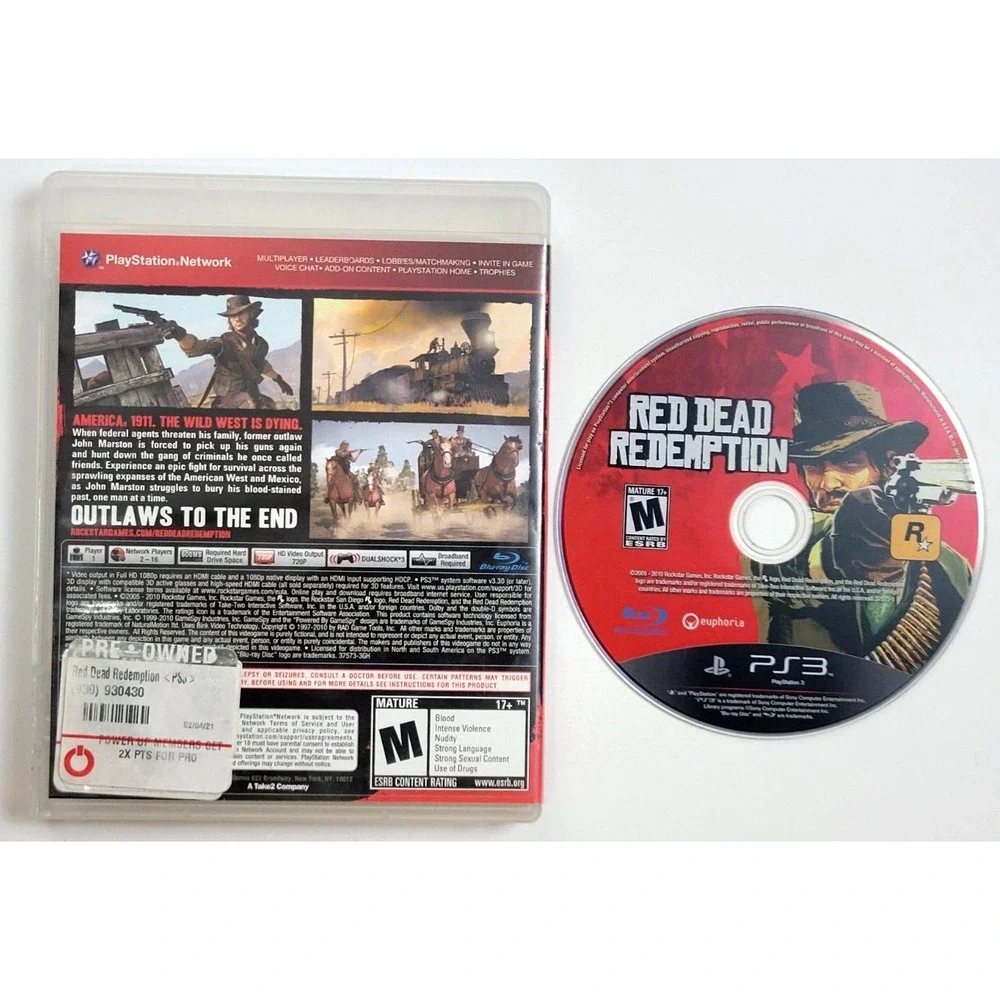RED DEAD REDEMPTION - PS3 GAME - PLAYSTATION‎ 3 GAME & CASE!